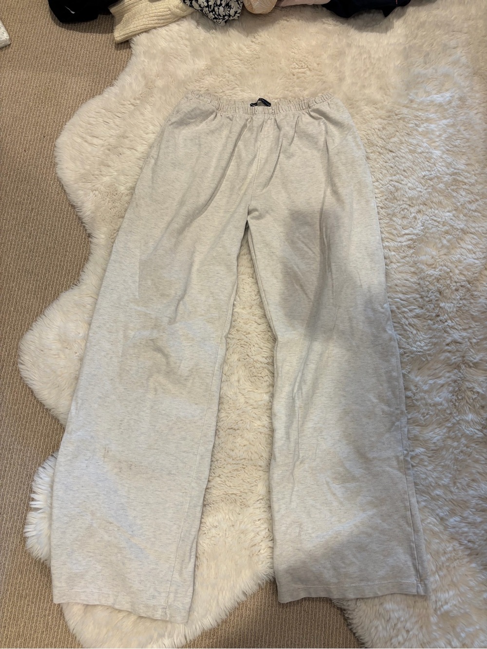 Brandy Melville Light Gray Wide-Leg Lounge Pants